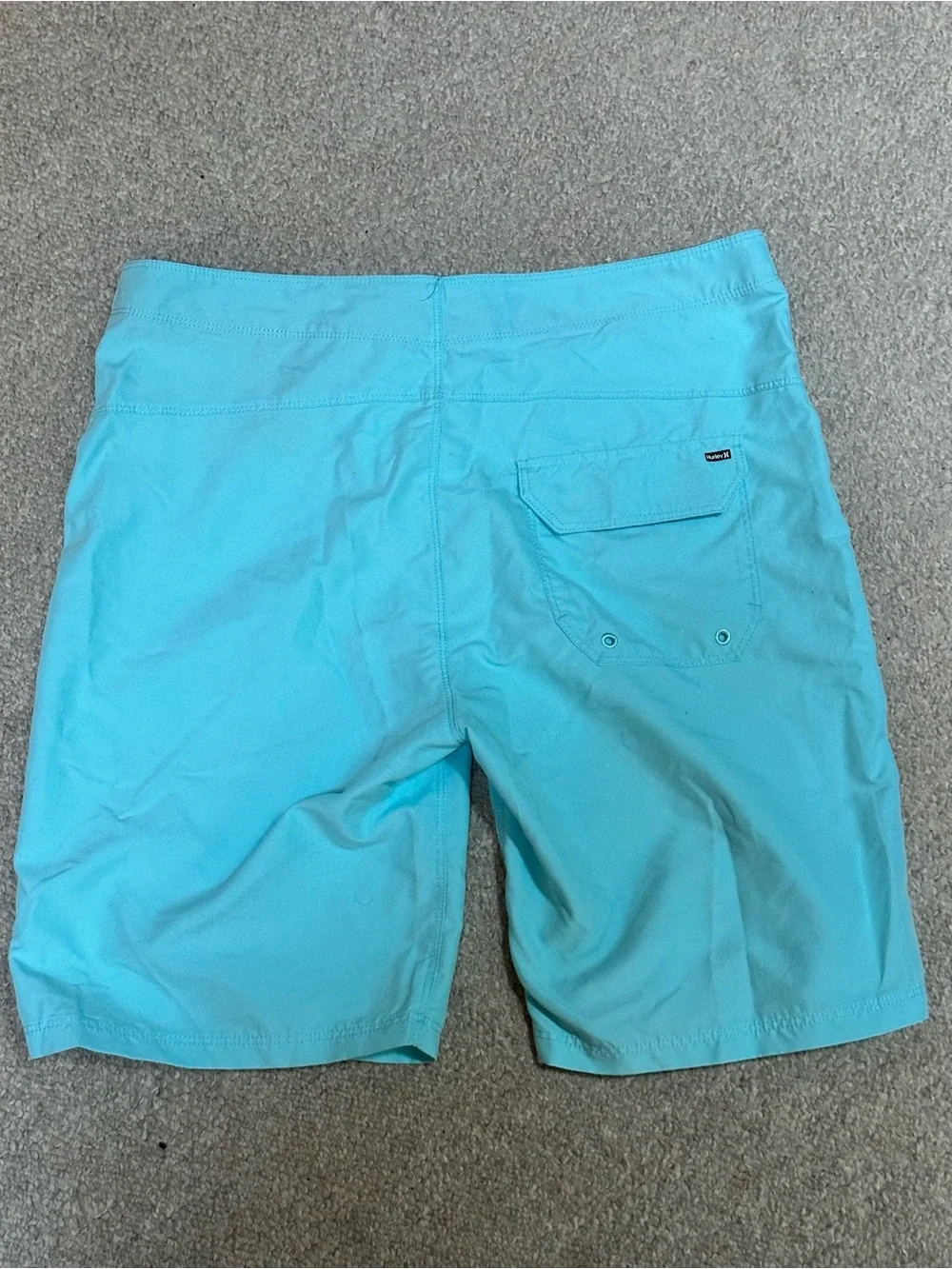 Hurley Men's Turquoise Swim Board Shorts with Black Drawstring